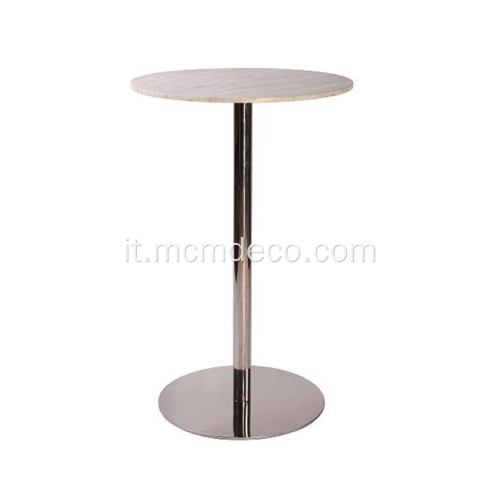 Tavolino da bar in stile breve con base in acciaio inossidabile